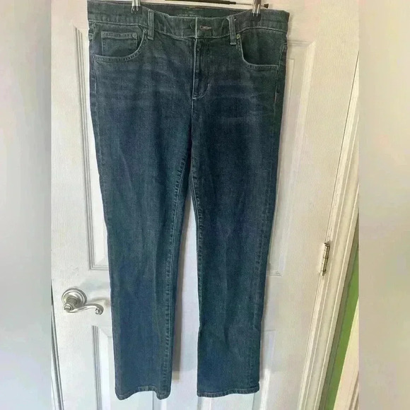 Ralph Lauren Lauren Jean Co Modern Straight Leg Jeans Dark Wash Womens 12 - Picture 1 of 9